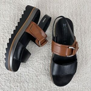 Mephisto Sandals Womens 39 US 9 Dakota in Black Combo Strappy Platform